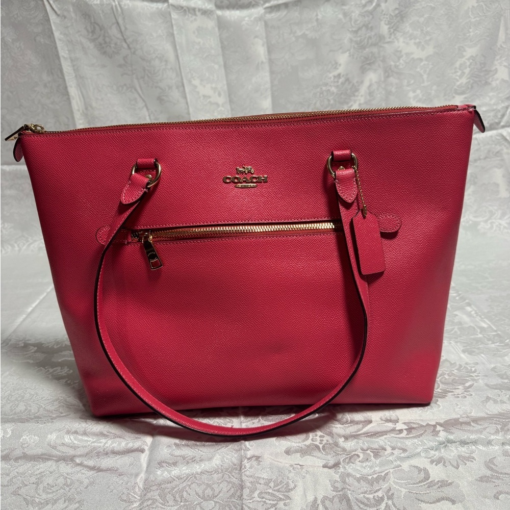 Coach Pink Leather Tote Bag